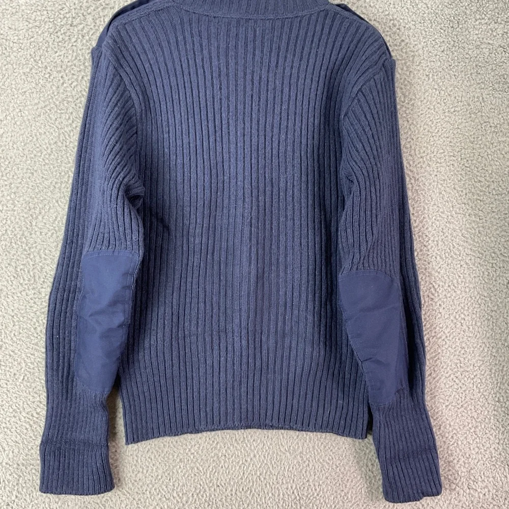 Brigade Quartermasters Woolly Pully Sweater Mens 44 Navy Blue Ribbed Military